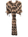 Ulla Johnson Size S Brown & Black Cotton Blend Sash Tie Dye Tie V Neck Dress Brown & Black / S