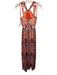 Antonio Melani Size 0 orange, brow, purple Polyester Satin Chevron Maxi Dress orange, brow, purple / 0