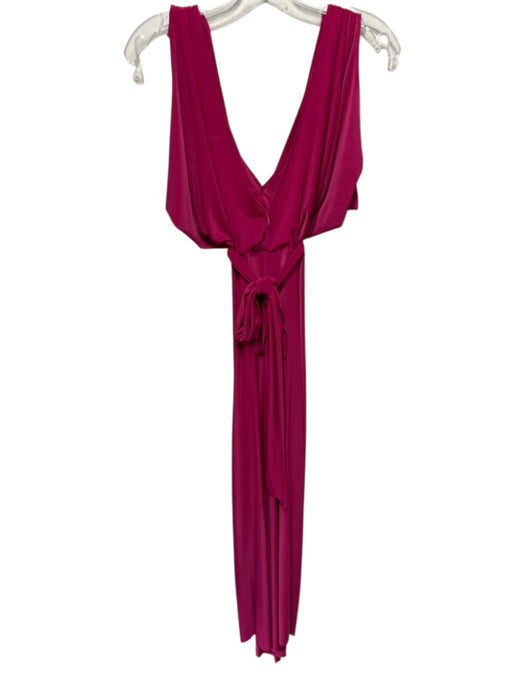 Misa Size S Hot pink Polyester V Neck Stretch Tie inc. Dress Hot pink / S