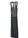 Artelier Nicole Miller Size 4 Bronze Viscose V Neck Metallic Sleevel Print Dress Bronze / 4