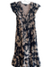 Rails Size Medium Black & Tan No Fabric Tag All Over Print V Neck Dress Black & Tan / Medium