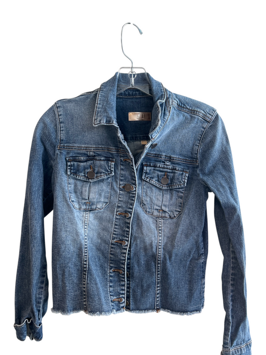 Kut From The Kloth Size Small Med Dark Wash Cotton Blend Snap Closure Jacket Med Dark Wash / Small