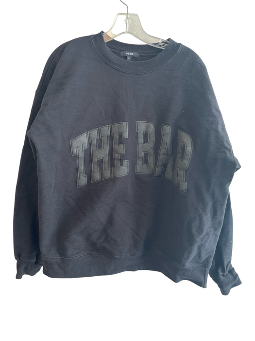 The Bar Size Large Black No Fabric Tag Long Sleeve Crew Neck Graphics Sweatshirt Black / Large