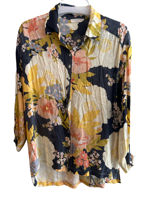Spell & The Gypsy Size XS Yellow, Black & Multi Viscose Floral Long Sleeve Top Yellow, Black & Multi / XS