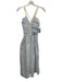 Ulla Johnson Size 0 Light Blue Cotton Ruched Front V Neck Halter Tie Neck Dress Light Blue / 0