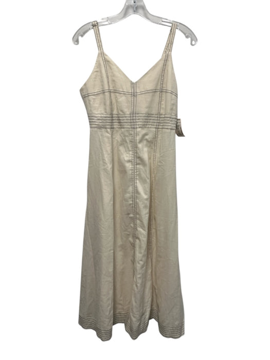 The Handloom Size S/M Cream & Black Cotton Spaghetti Strap Contrast Stitch Dress Cream & Black / S/M