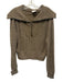Varley Size S Olive Green & White Cotton Oversize Collar Knit 1/4 Zip Sweater Olive Green & White / S