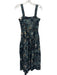 Ulla Johnson Size 2 Navy Blue, Green, Multi Cotton Sleeveless Buttons Midi Dress Navy Blue, Green, Multi / 2