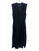 Vince Size 0 Black & White Rayon & Nylon Sleeveless Pinstripe Split Neck Dress Black & White / 0