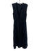 Vince Size 0 Black & White Rayon & Nylon Sleeveless Pinstripe Split Neck Dress Black & White / 0