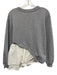 Maeve Size XS Gray & White Cotton & Polyester Long Sleeve Peplum Sweater Gray & White / XS