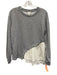 Maeve Size XS Gray & White Cotton & Polyester Long Sleeve Peplum Sweater Gray & White / XS