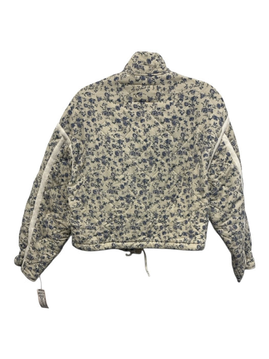 BlankNYC Size XS Cream, Blue, Green Rayon & Lyocell Ribbon trim Mock Neck Jacket Cream, Blue, Green / XS