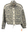 BlankNYC Size XS Cream, Blue, Green Rayon & Lyocell Ribbon trim Mock Neck Jacket Cream, Blue, Green / XS