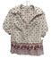 Pilcro Size S White & Red Cotton Short Sleeve Floral Print 1/4 Button Collar Top White & Red / S