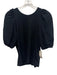 Madewell Size XS Black Cotton Short Puff Sleeve Shoulder Ruffle T Shirt Top Black / XS