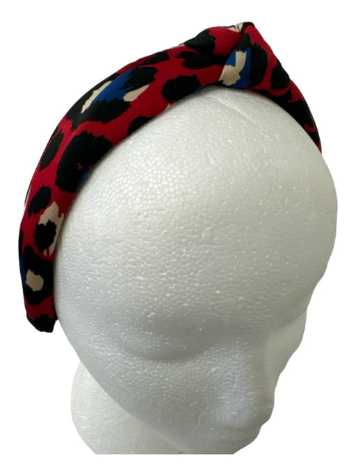 Lele Sadoughi Red, Black, Blue Leopard Print Top Knot Headband Red, Black, Blue