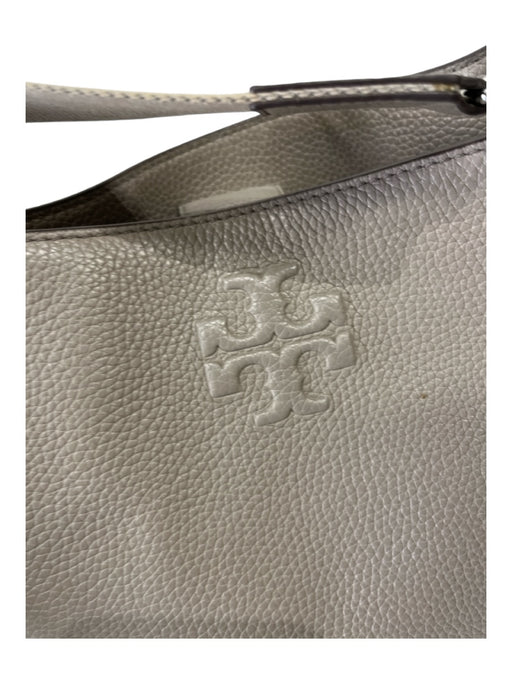 Tory Burch Taupe Leather Pebbled SHW Magnetic Close Crossbody Bag Taupe / Medium