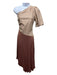 By Anthropologie Size 8 Taupe & Pink Faux Leather Viscose Asymetrical Dress Taupe & Pink / 8