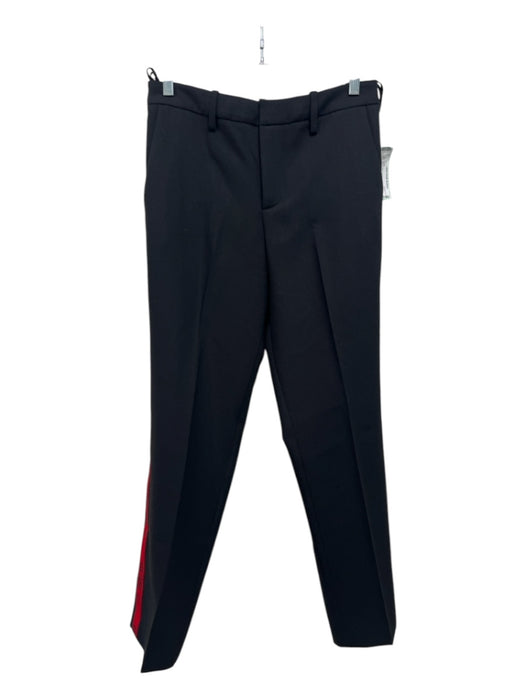 Zadig & Voltaire Size 38 Black & Red Polyester Hook & Zip Elastic Back Pants Black & Red / 38