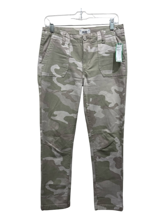 Paige Size 27 gray & green Cotton Denim Camo Straight Jeans gray & green / 27