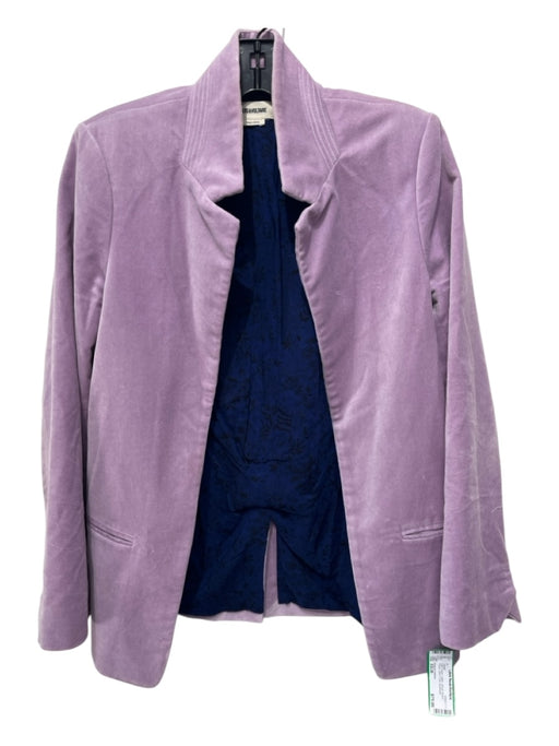 Zadig & Voltaire Size XS/36 Light Purple Cotton Velvet Bound Pocket Jacket Light Purple / XS/36