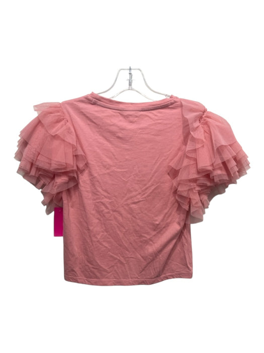 Alice & Olivia Size 2 Pink & Multi Cotton & Polyester Ruffle Sleeves Short Set Pink & Multi / 2