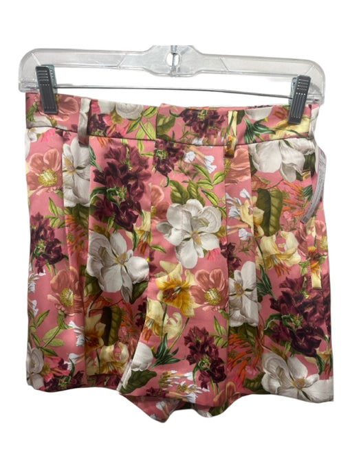 Alice & Olivia Size 2 Pink & Multi Cotton & Polyester Ruffle Sleeves Short Set Pink & Multi / 2