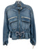 Veronica Beard Jeans Size XS Med Wash Cotton Blend Drawstring Mock Collar Jacket Med Wash / XS