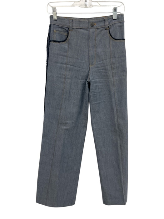 Cinq a Sept Size 4 Light & Medium Wash Cotton Denim Raw Edge High Rise Jeans Light & Medium Wash / 4