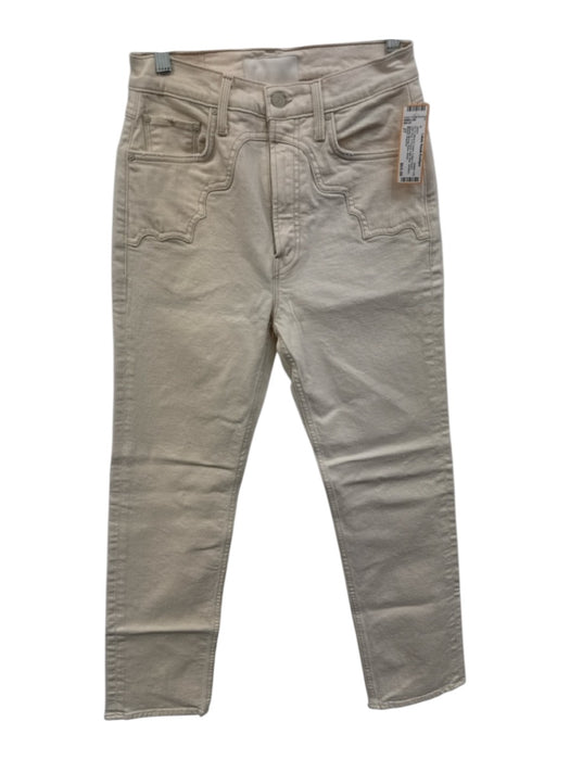 Mother Superior Size 27 Black & Cream Cotton Denim High Rise 5 Pocket Jeans Black & Cream / 27