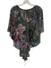 Haute Hippie Size XS Gray, Blue & Multi Silk V Neck Floral Sheer Top Gray, Blue & Multi / XS