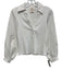 Cinq a Sept Size XS White Cotton Long Balloon Sleeve Ribbed Bodice V Neck Top White / XS