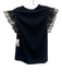 Alice + Olivia Size XS Black, Pink & Blue Cotton Blend Tulle Short Sleeve Top Black, Pink & Blue / XS
