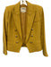 L'agence Size 2 Mustard Yellow & Gold Cotton & Polyester Tweed Blazer Jacket Mustard Yellow & Gold / 2