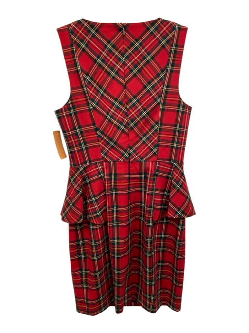Trina Turk Size S/4 Red, Green & Multi Polyester Blend Cape Plaid Dress Set Red, Green & Multi / S/4