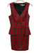 Trina Turk Size S/4 Red, Green & Multi Polyester Blend Cape Plaid Dress Set Red, Green & Multi / S/4