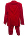 Theory Size 6 Red Cotton Blend Velvet Blazer Mid Rise Trouser Pant Set Red / 6