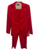 Theory Size 6 Red Cotton Blend Velvet Blazer Mid Rise Trouser Pant Set Red / 6