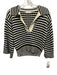 Ramy Brook Size XS Black & Cream Organic Cotton Blend 1/2 Flutter Sleeve Sweater Black & Cream / XS