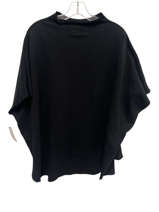 Frank & Eileen Size One Size Black Cotton Cut off Sleeves Raw Edge Sweater Black / One Size