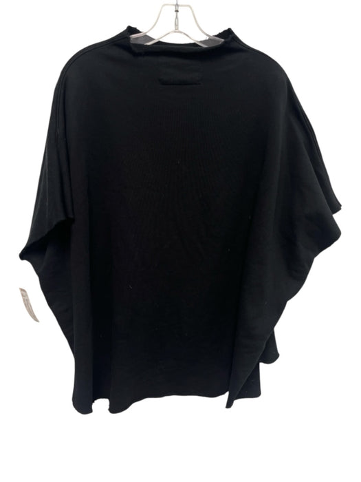 Frank & Eileen Size One Size Black Cotton Cut off Sleeves Raw Edge Sweater Black / One Size