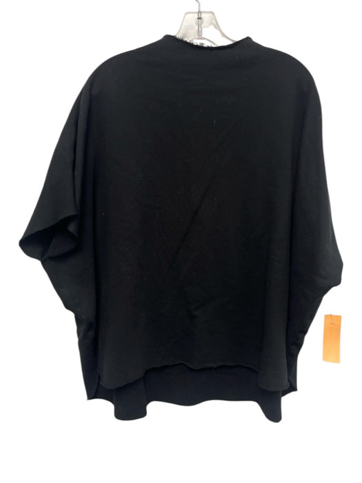 Frank & Eileen Size One Size Black Cotton Cut off Sleeves Raw Edge Sweater Black / One Size