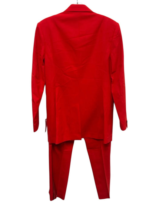 Rag & Bone Size 2/4 Red Wool Blend One Button Blazer Side Stripes Pant Set Red / 2/4