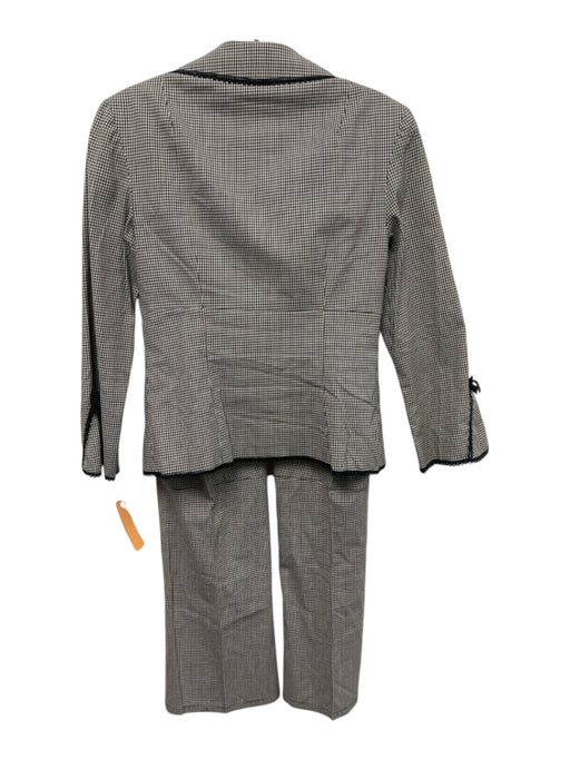 Nanette Lepore Size 2 Black & White Cotton Checked Bows Ladder Lace Pant Set Black & White / 2