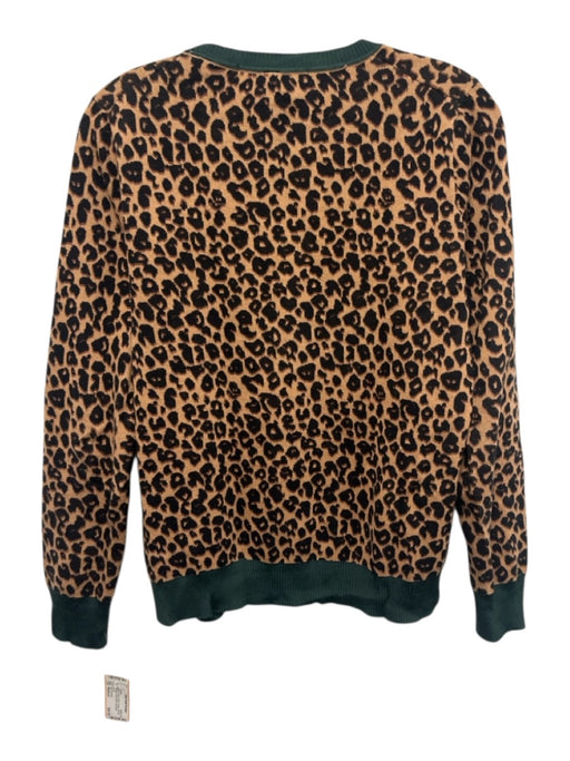 Scotch & Soda Size Medium Brown, Green & Black Cotton Rib Knit Leopard Sweater Brown, Green & Black / Medium