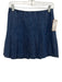 Alice + Olivia Size 27 Dark Wash Polyester Blend Side Zip Pleated Skirt Dark Wash / 27
