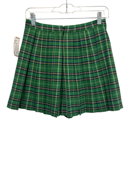Maje Size 38 Green, Blue, Yellow Polyester Blend High Rise Plaid Pleated Skirt Green, Blue, Yellow / 38