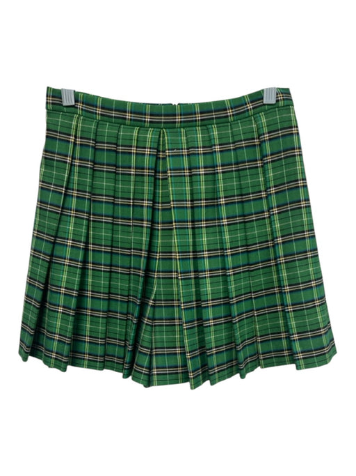 Maje Size 38 Green, Blue, Yellow Polyester Blend High Rise Plaid Pleated Skirt Green, Blue, Yellow / 38