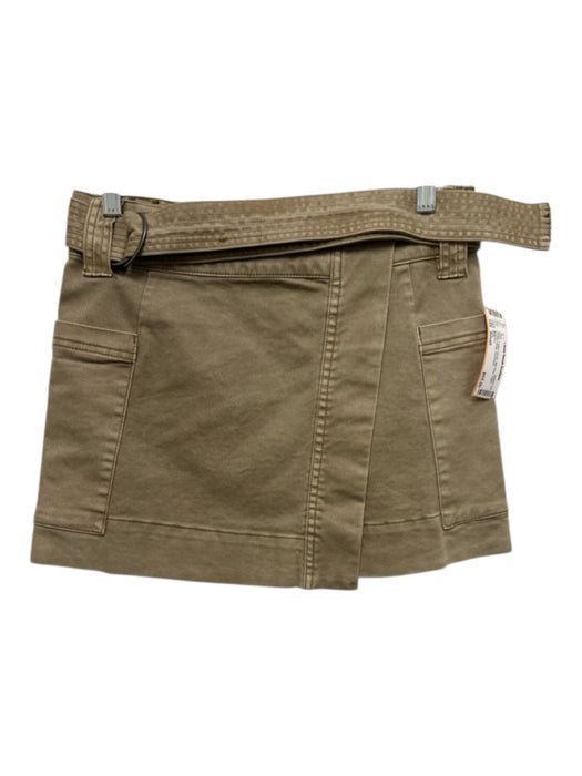 Rails Size Small Beige Cotton Denim Mid Rise Patch Pocket Wrap Skirt Beige / Small